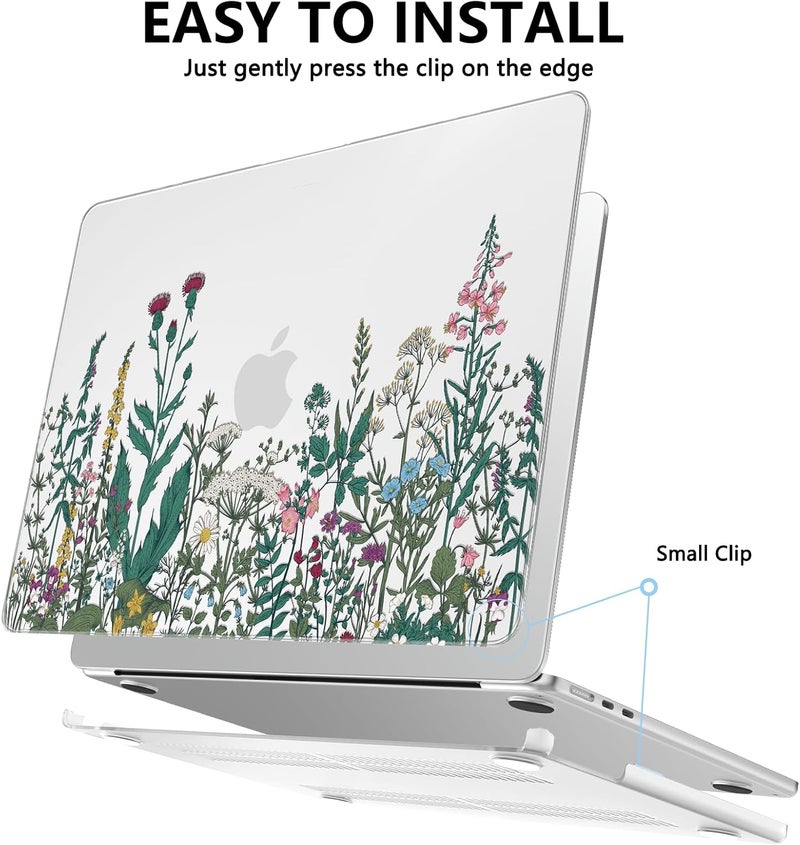 AKIT Compatible with MacBook Air 13 inch Case 2026 2025 2024-2022 M4 M3 M2 A3240 A3113 A2681, Pattern Hard Shell Laptop Case+Screen Protector+Keyboard Cover for MacBook Air 13.6 inch, ChrysFlowers - Image 4